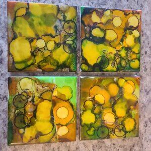 Decorative tile coasters